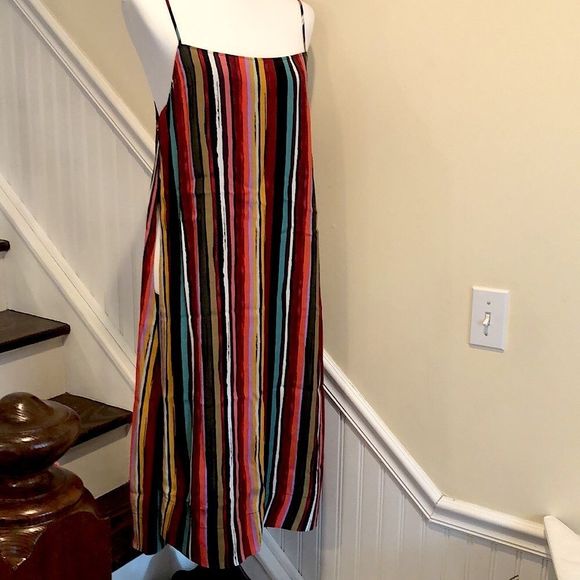 FREE PEOPLE Spaghetti Strap Rainbow Longline Tank W. Open Sides Sz Small NWT - Picture 3 of 10